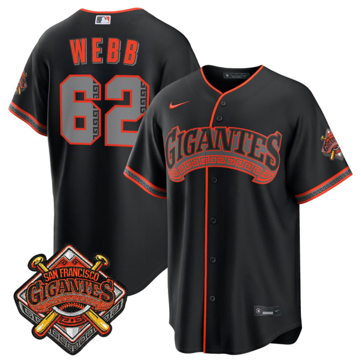 Men's San Francisco Giants #62 Logan Webb Black 2026 Alternate Stadium Stitched Baseball Jersey